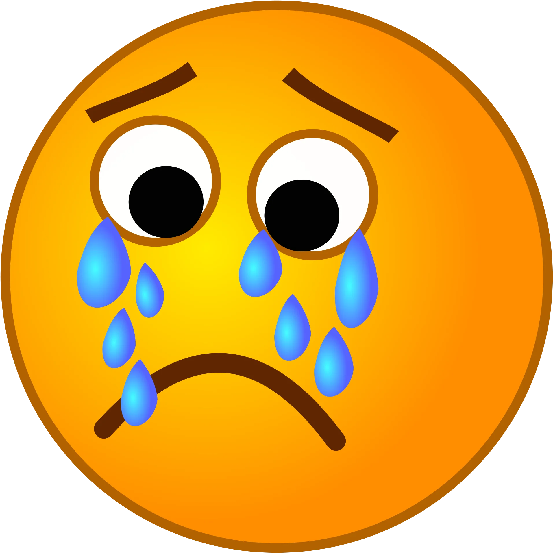 Tearful Yellow Emoji Clipart: Expressive Digital Sad Face Illustration