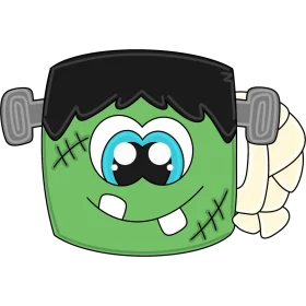 Adorable Cartoon Frankenstein Monster Clipart with Playful Cartoon Eyes