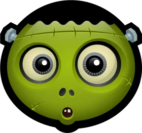 Adorable Frankenstein Monster Cartoon Clipart with Cute Bulging Eyes