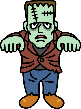 Cartoon Frankenstein Monster Clipart: Adorably Spooky Halloween Character Design