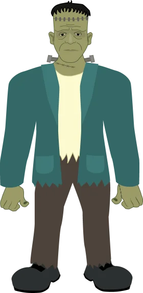 Classic Frankenstein Monster Cartoon Clipart Illustration with Iconic Elements