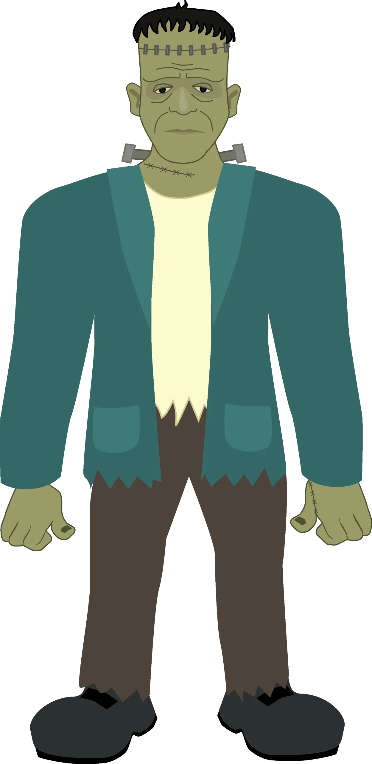 Classic Frankenstein Monster Cartoon Clipart Illustration with Iconic Elements