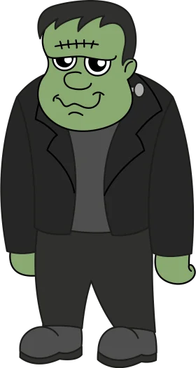 Classic Frankenstein Monster Cartoon Clipart - Spooky Halloween Character Design