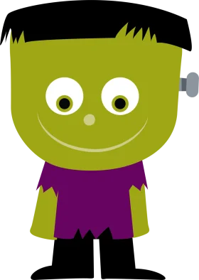 Cute and Playful Frankenstein Monster Cartoon Clipart Design for Kids