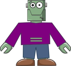Playful Frankenstein Monster Clipart: Cute Cartoon Character Design