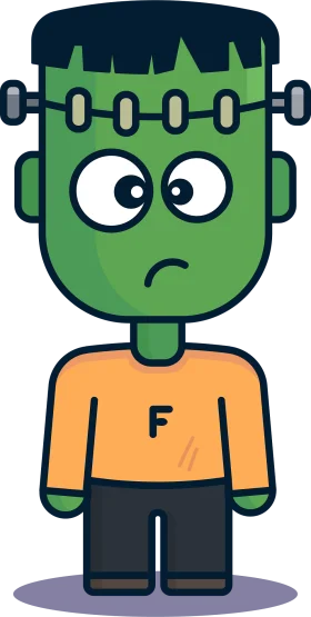 Quirky Frankenstein Monster Cartoon Clipart: A Comical Halloween Character Design