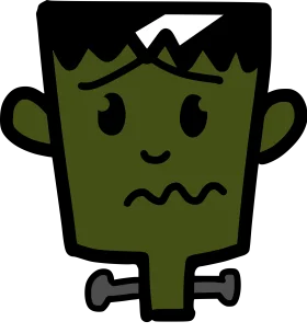 Quirky Frankenstein's Monster Cute Cartoon Clipart Design for Halloween