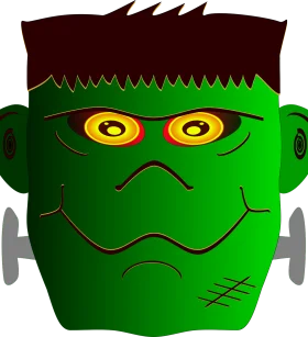 Spooky Frankenstein Monster Head Cartoon Clipart with Quirky Expressions