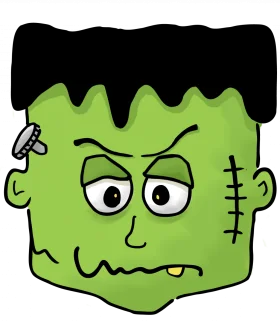 Spooky Frankenstein's Monster Cartoon Clipart - Halloween Character Design