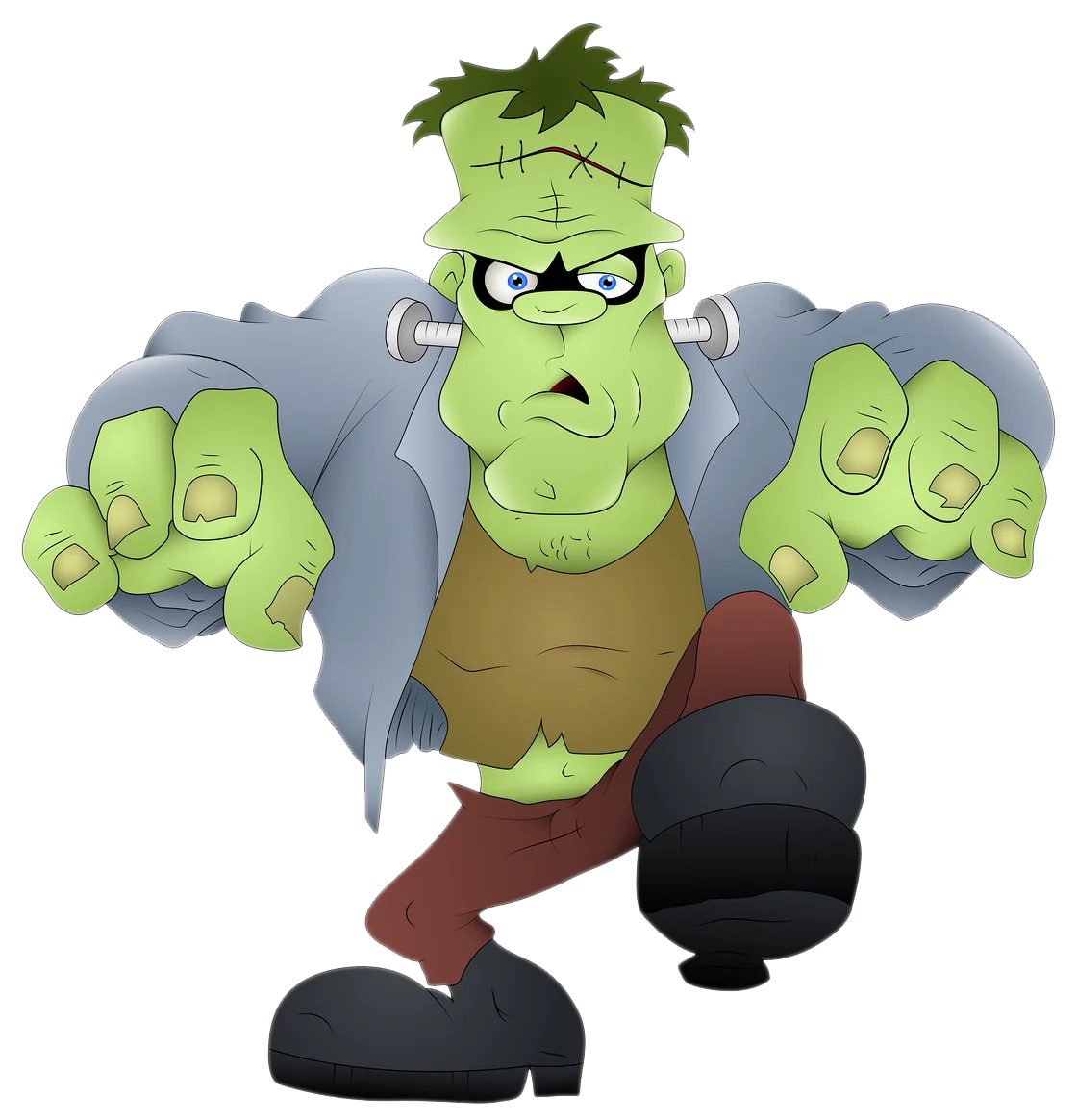 Spooky Frankenstein's Monster Halloween Clipart Illustration with Menacing Pose