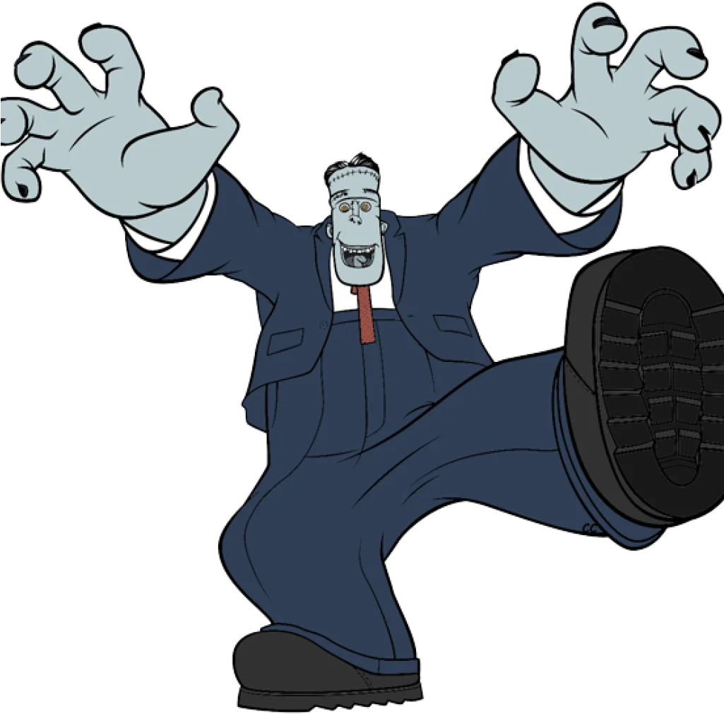 Vintage Frankenstein Monster Business Clipart: Corporate Horror Caricature