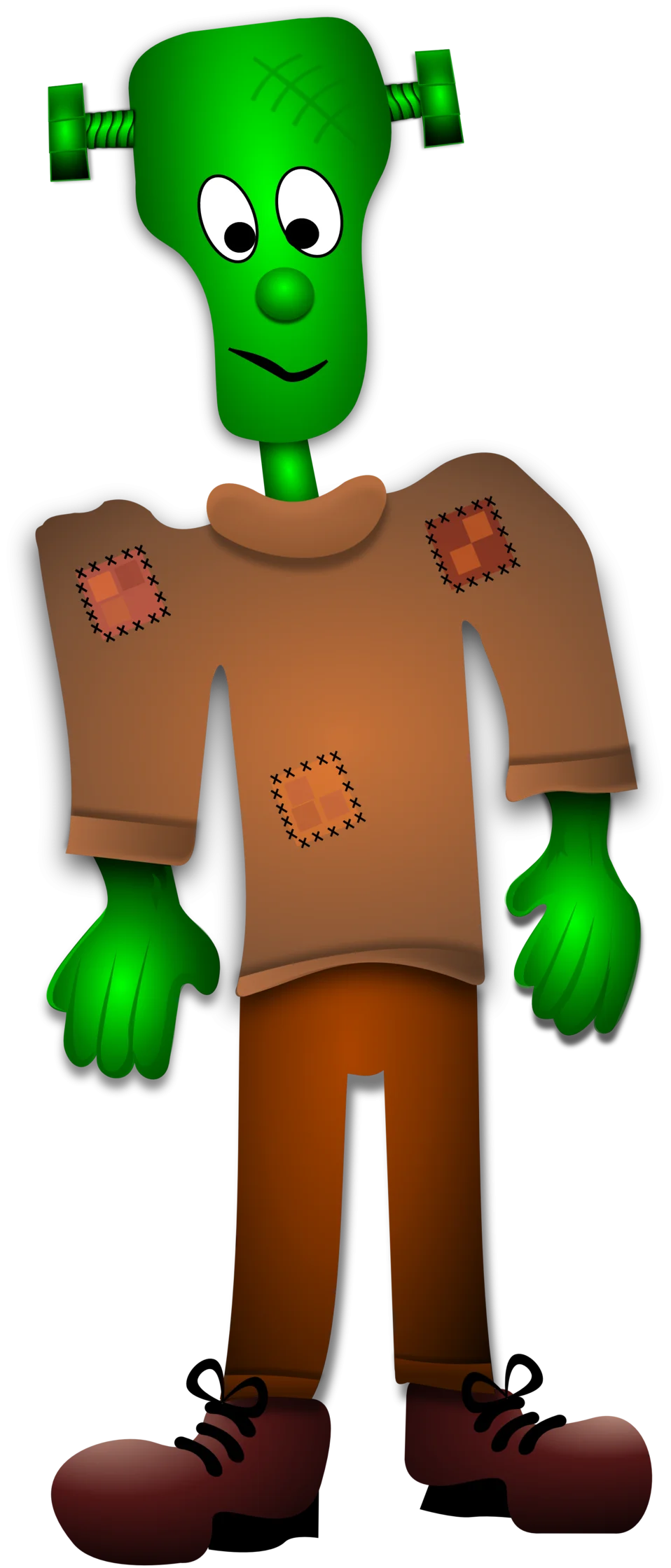 Whimsical Green Frankenstein Monster Clipart with Playful Cartoon Style