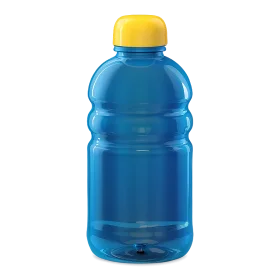 Blue Plastic Water Bottle Clipart with Bright Yellow Cap - Hydration Graphic Design