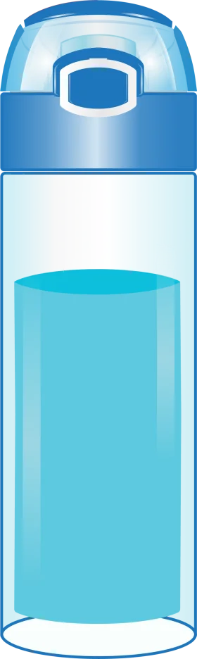 Blue Water Bottle Clipart: Sleek and Modern Hydration Companion Design