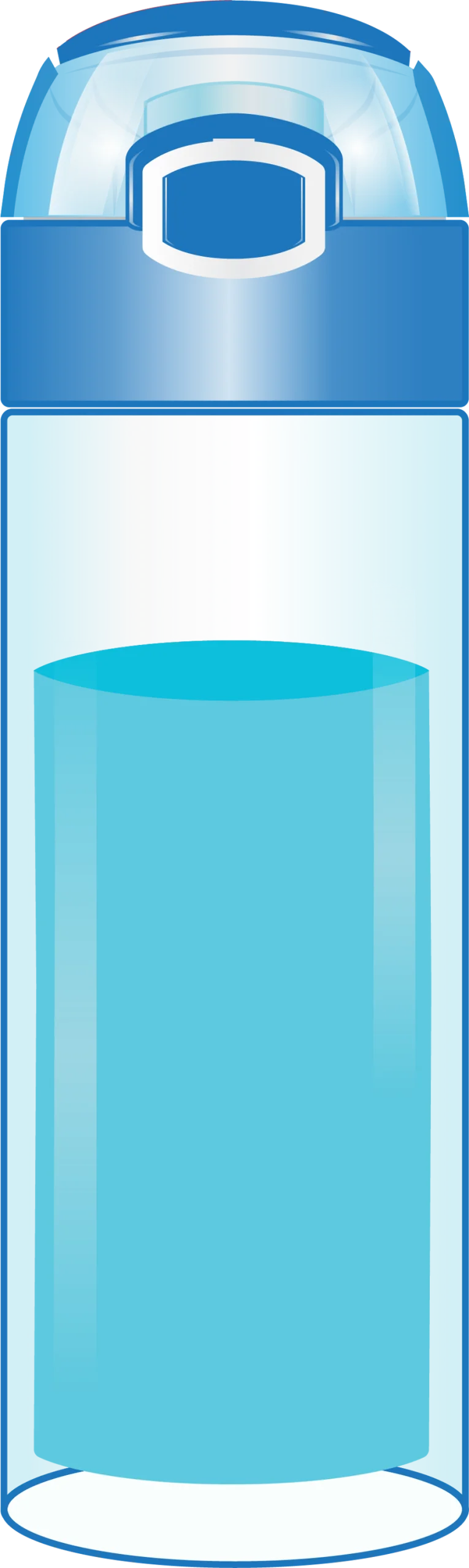 Blue Water Bottle Clipart: Sleek and Modern Hydration Companion Design