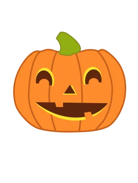 Cheerful Halloween Jack-o'-Lantern Clipart with Warm Orange Glow and Friendly Smile