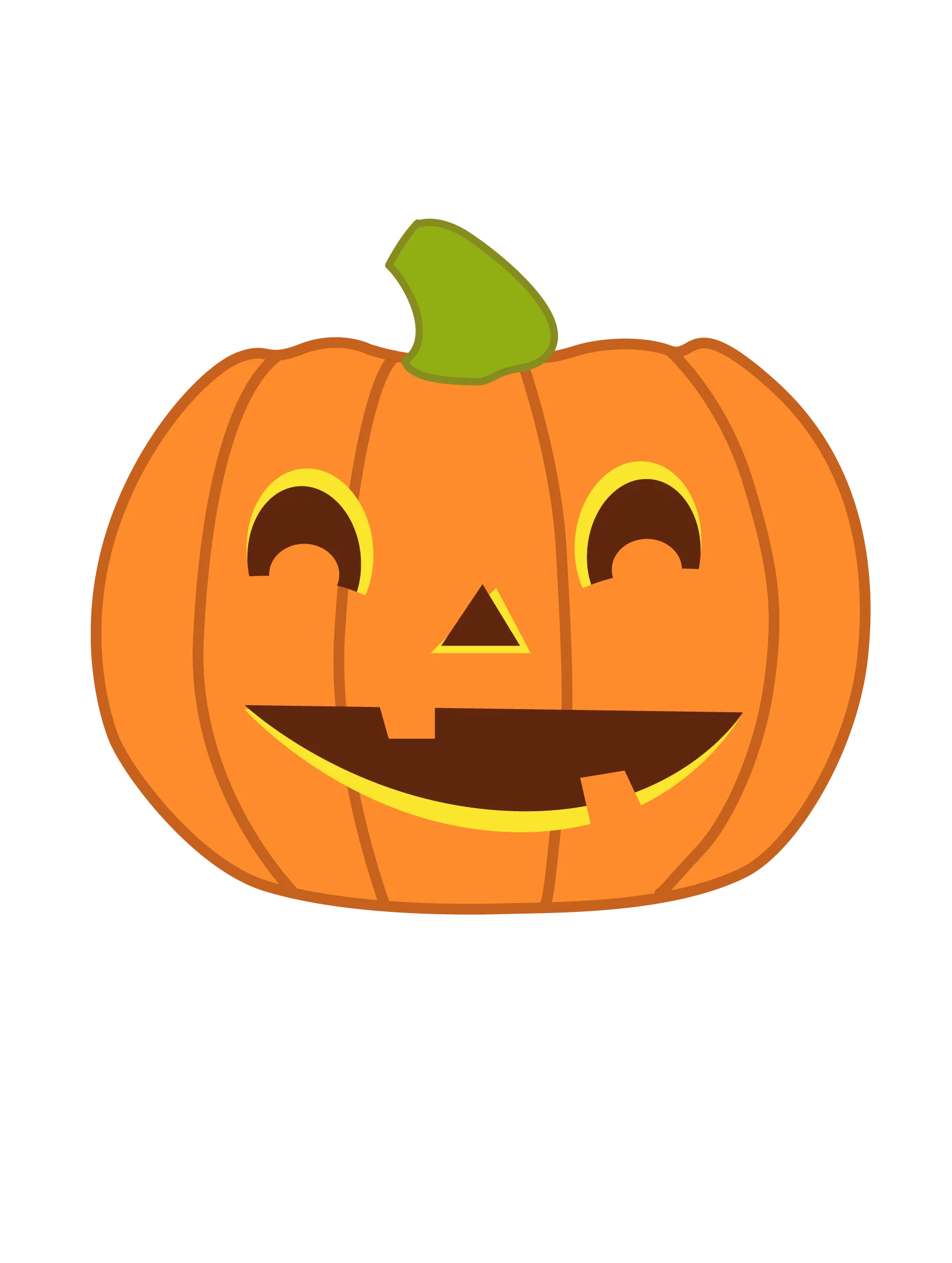 Cheerful Halloween Jack-o'-Lantern Clipart with Warm Orange Glow and Friendly Smile