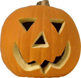 Classic Halloween Jack-o'-Lantern Carved Pumpkin Clipart with Spooky Triangular Expression