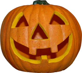 Classic Halloween Jack-O'-Lantern Clipart with Cheerful Carved Facial Expression