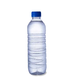 Clear Plastic Water Bottle Clipart with Blue Cap - Hydration Essential Design