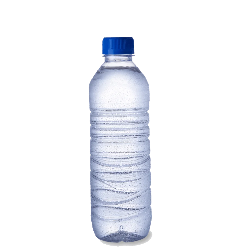 Clear Plastic Water Bottle Clipart with Blue Cap - Hydration Essential Design