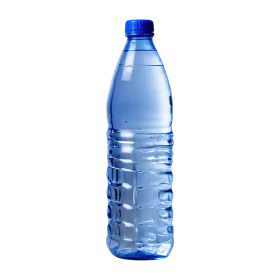 Crystal Clear Blue Plastic Water Bottle Clipart Design for Hydration Graphics