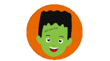 Cute Frankenstein Monster Character Halloween Cartoon Clipart Illustration