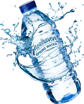 Dynamic Aquafina Spring Water Bottle Clipart with Splashing Liquid Design