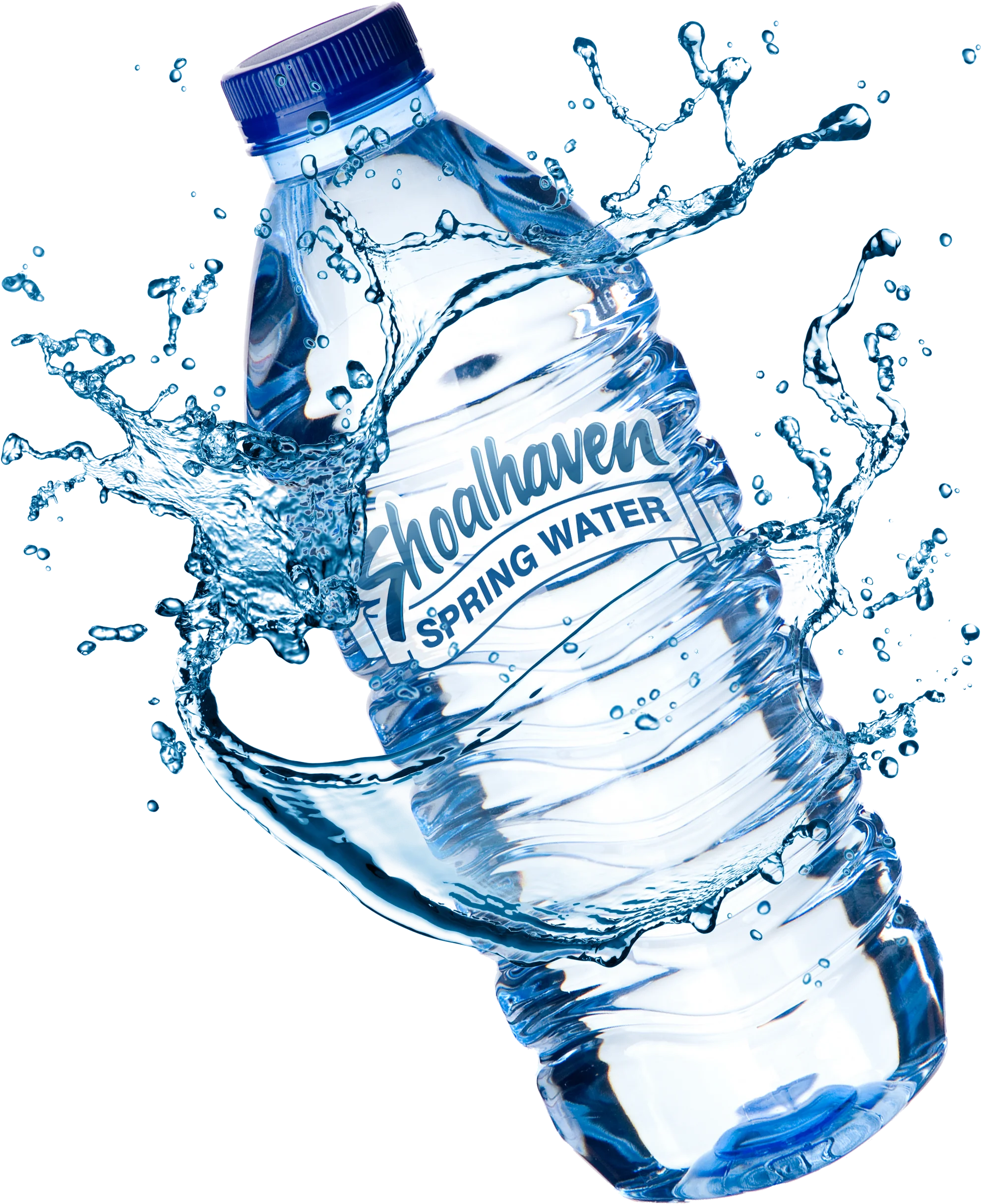 Dynamic Aquafina Spring Water Bottle Clipart with Splashing Liquid Design