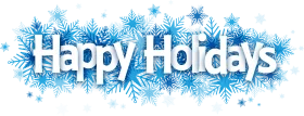 Enchanting Frosty Blue Snowflake Happy Holidays Seasonal Clipart Design