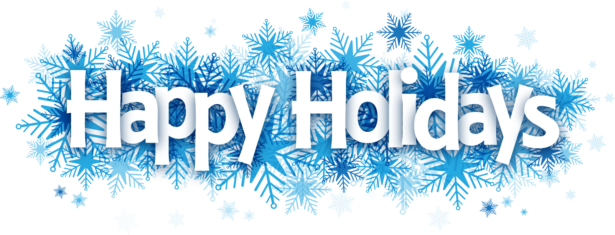 Enchanting Frosty Blue Snowflake Happy Holidays Seasonal Clipart Design