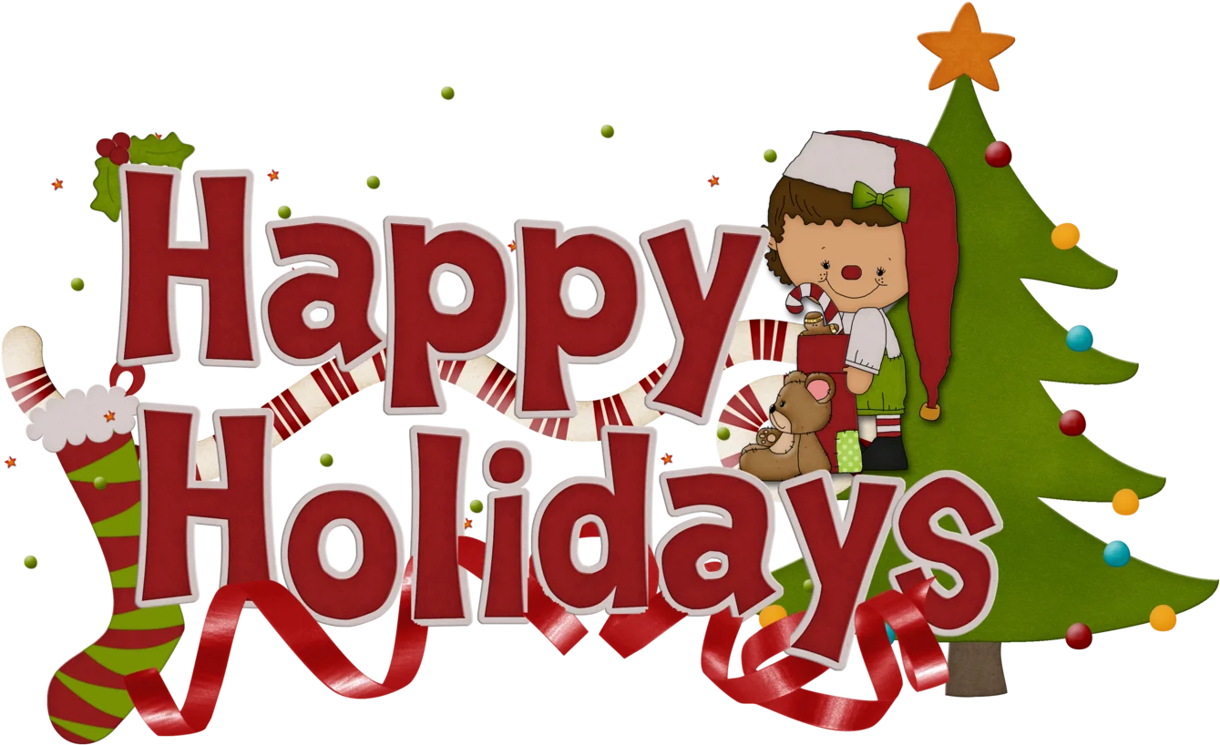 Festive Happy Holidays Clipart Design with Cheerful Christmas Graphics