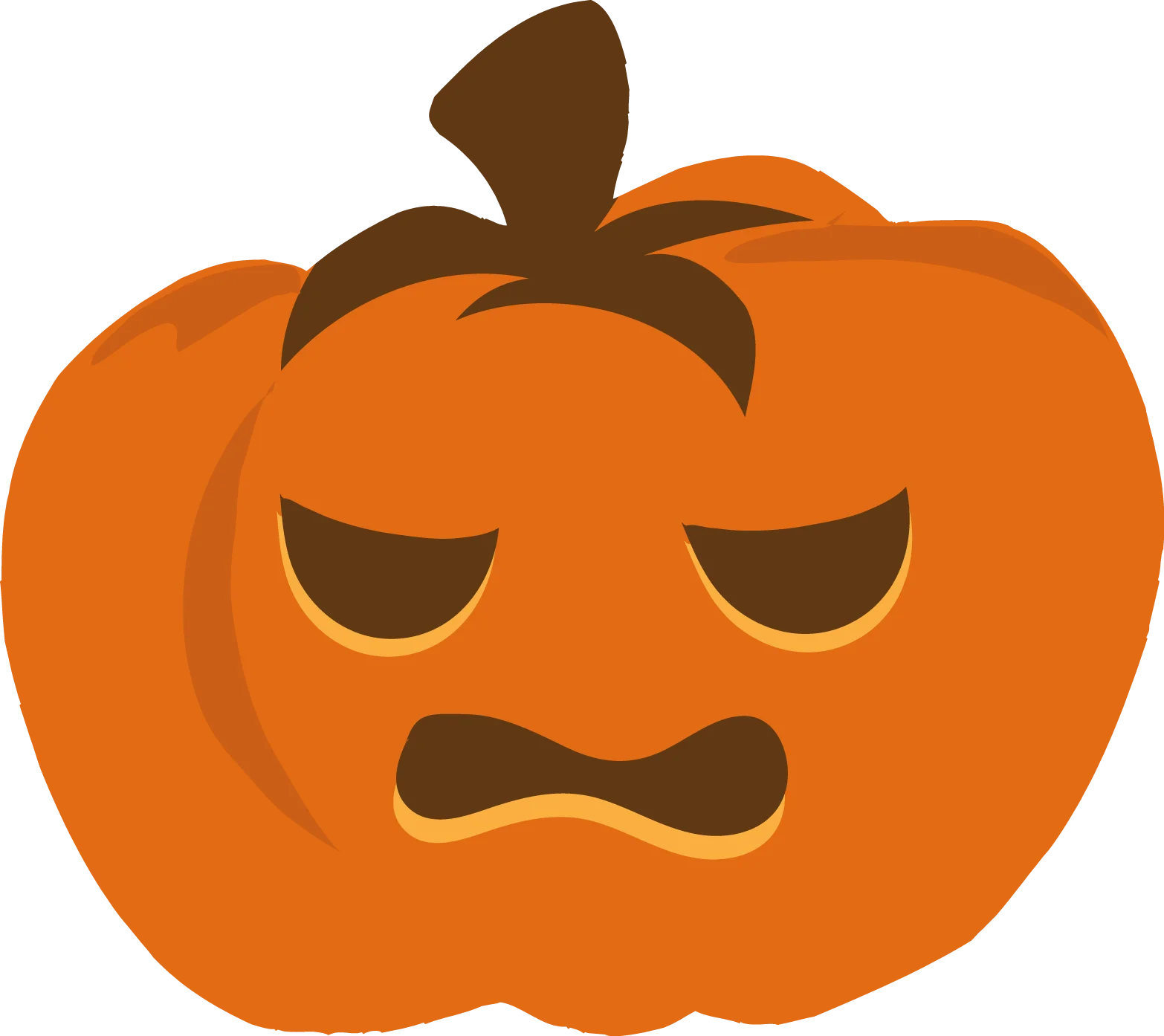 Grumpy Halloween Jack-o'-Lantern Clipart with Annoyed Facial Expression