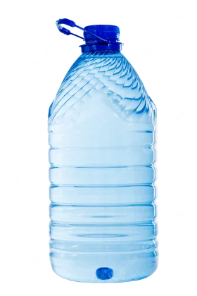 Large Blue Transparent Water Bottle Clipart with Textured Surface Design