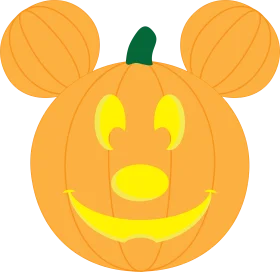 Mickey Mouse Inspired Halloween Pumpkin Clipart with Playful Jack-o'-Lantern Design