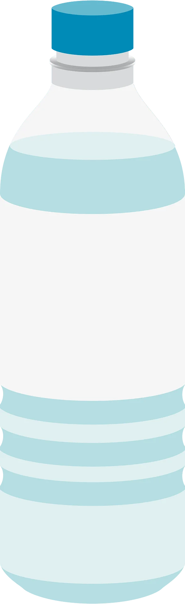Minimalist Light Blue Water Bottle Clipart with Smooth Horizontal Bands