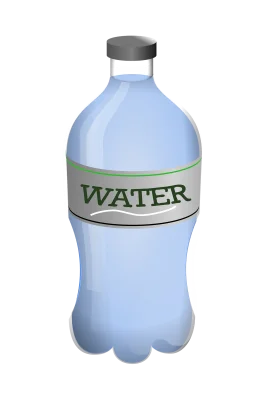 Minimalist Water Bottle Clipart Design with Soft Blue Color Palette