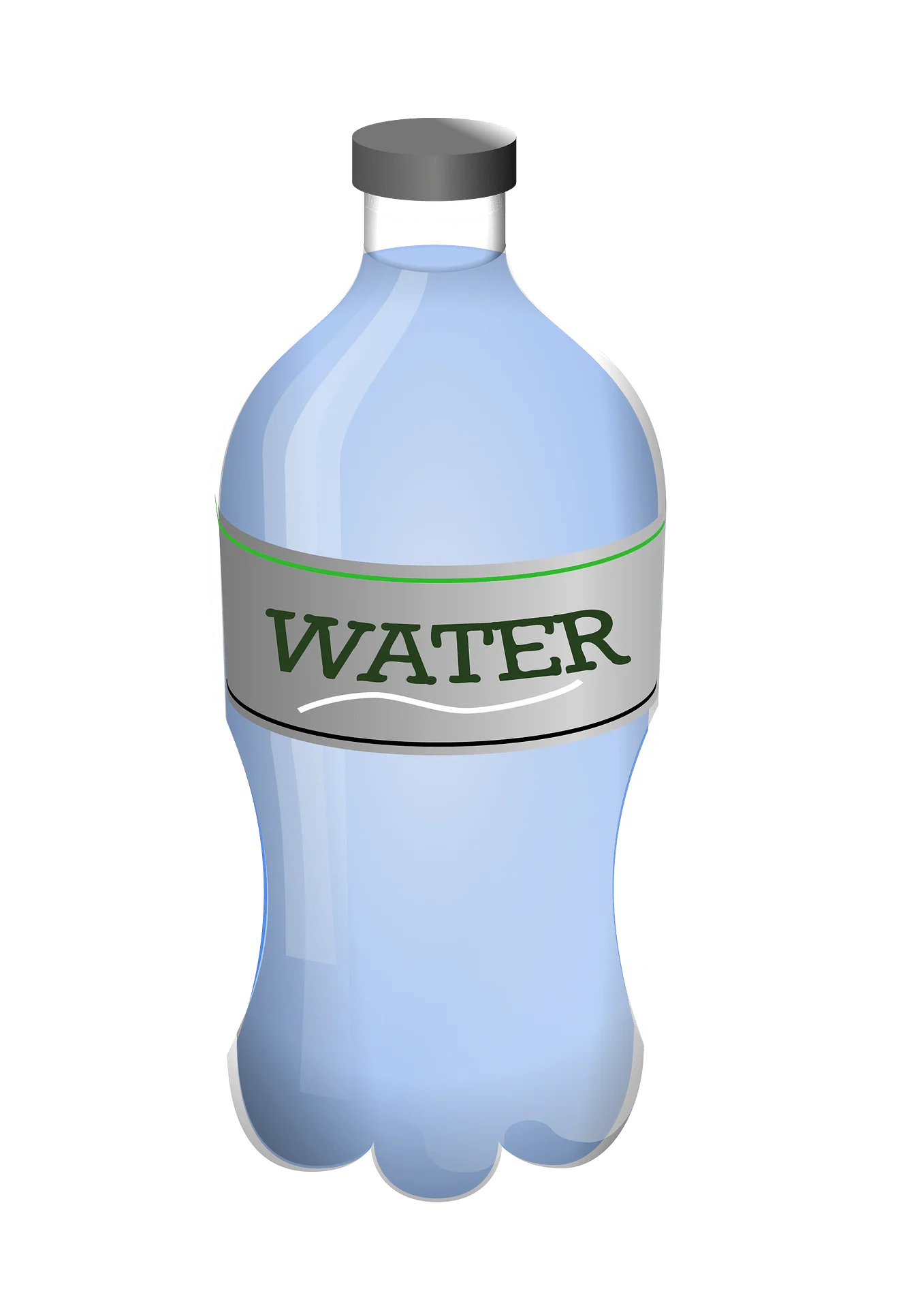 Minimalist Water Bottle Clipart Design with Soft Blue Color Palette
