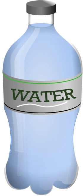 Minimalist Water Bottle Clipart with Soft Blue Translucent Design