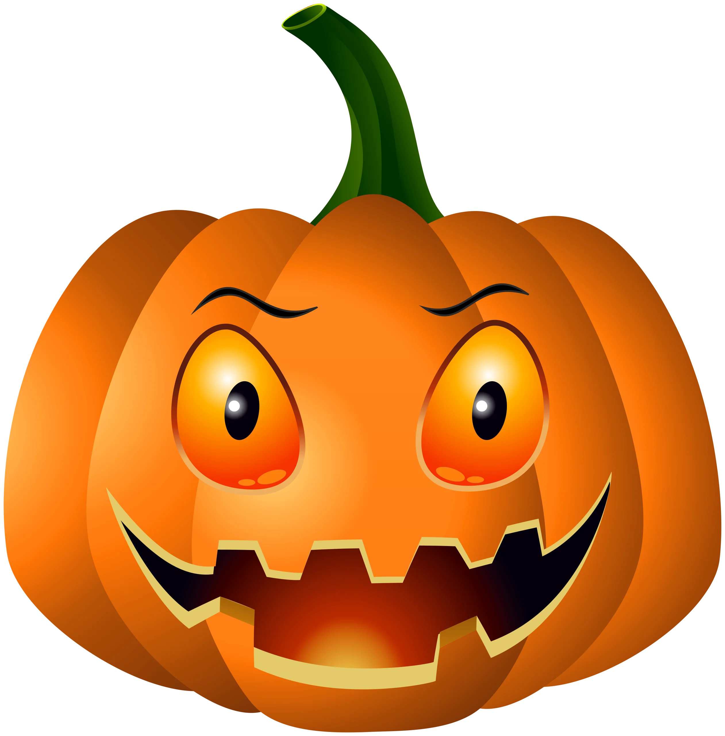 Mischievous Halloween Jack-o'-Lantern Clipart with Playful Grinning Expression