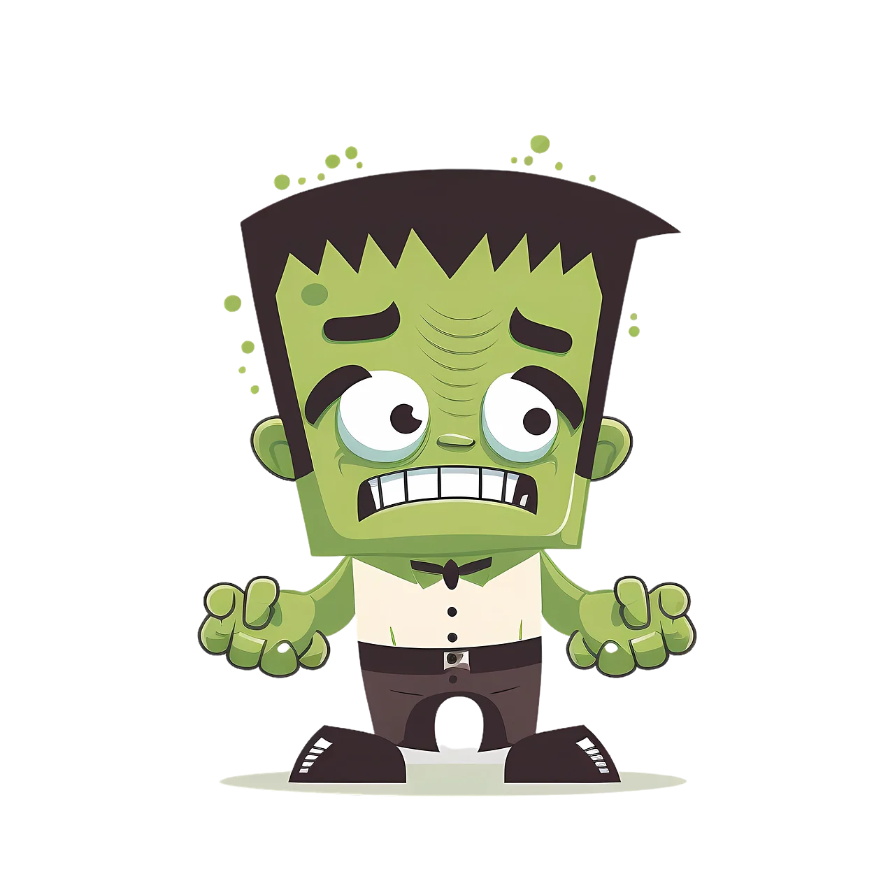 Quirky Frankenstein Monster Cartoon Clipart: Adorably Spooky Halloween Character
