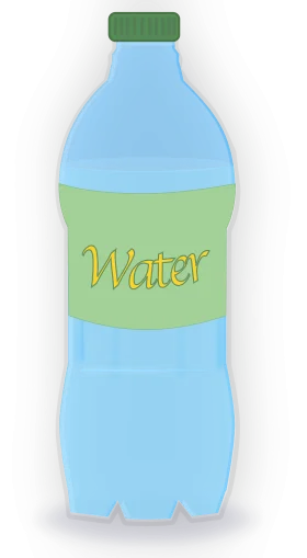 Simple Blue and Green Water Bottle Clipart Design with Minimalist Style