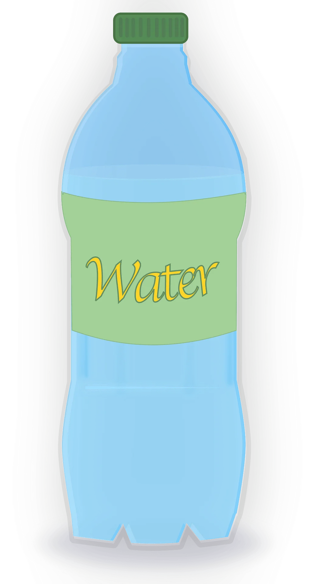 Simple Blue and Green Water Bottle Clipart Design with Minimalist Style