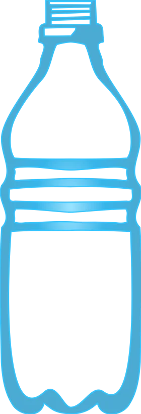 Simple Blue Minimalist Water Bottle Outline Clipart Design Element