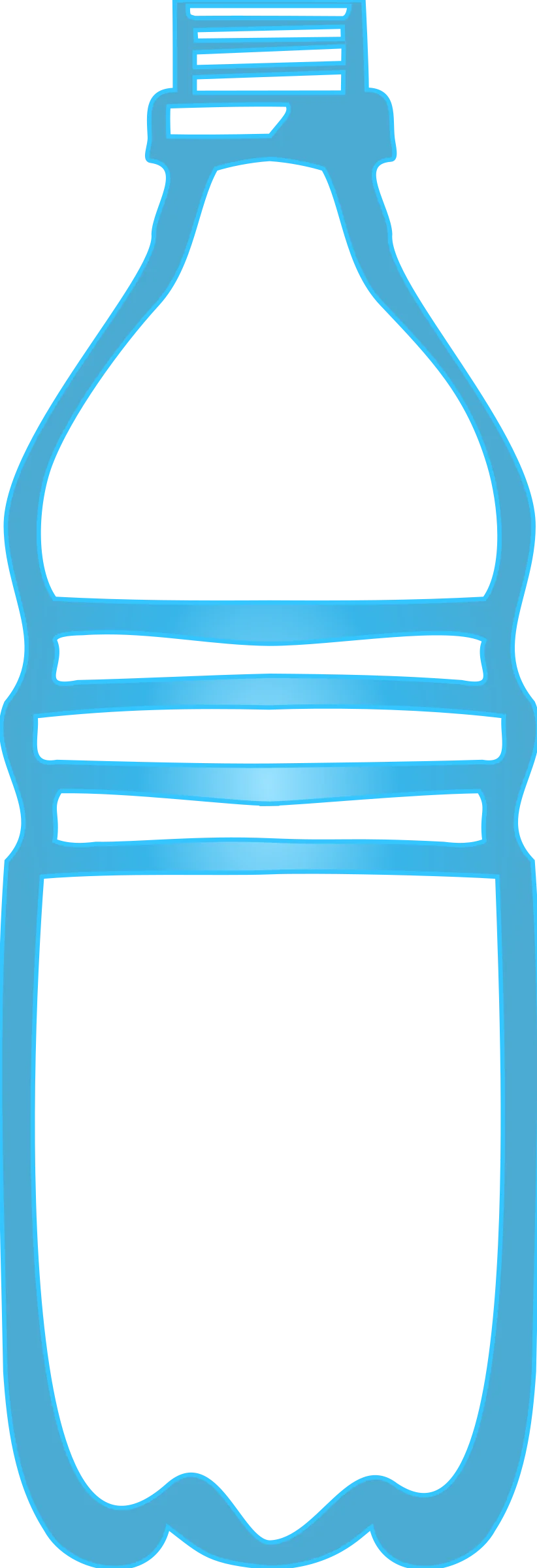 Simple Blue Minimalist Water Bottle Outline Clipart Design Element