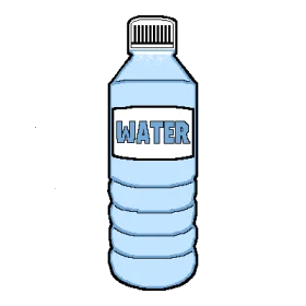 Simple Blue Water Bottle Clipart with Minimalist Design and Clear Label