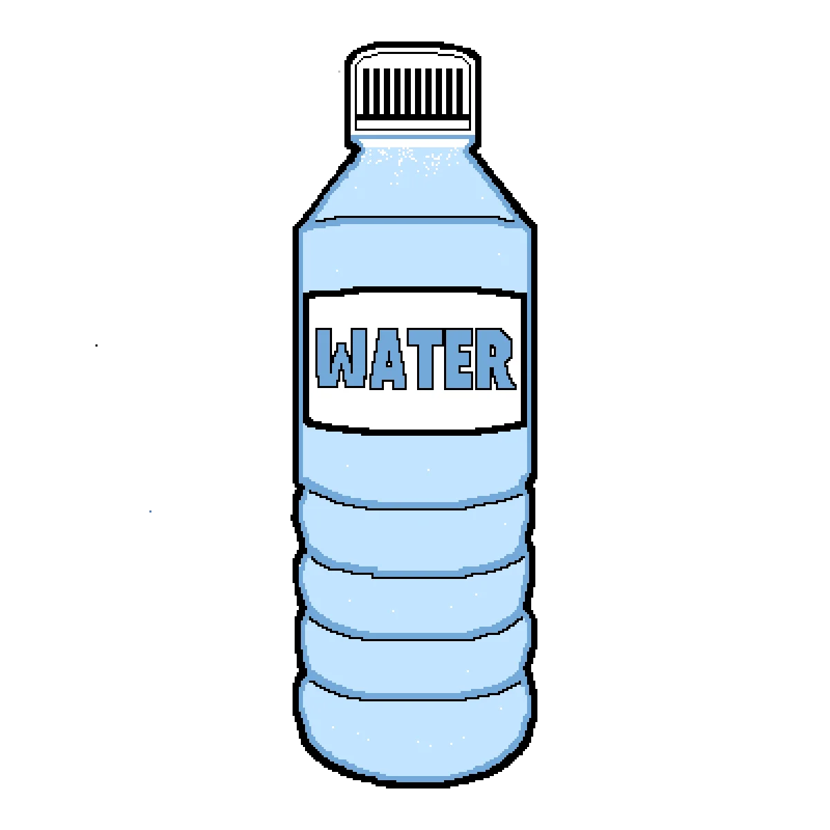 Simple Blue Water Bottle Clipart with Minimalist Design and Clear Label