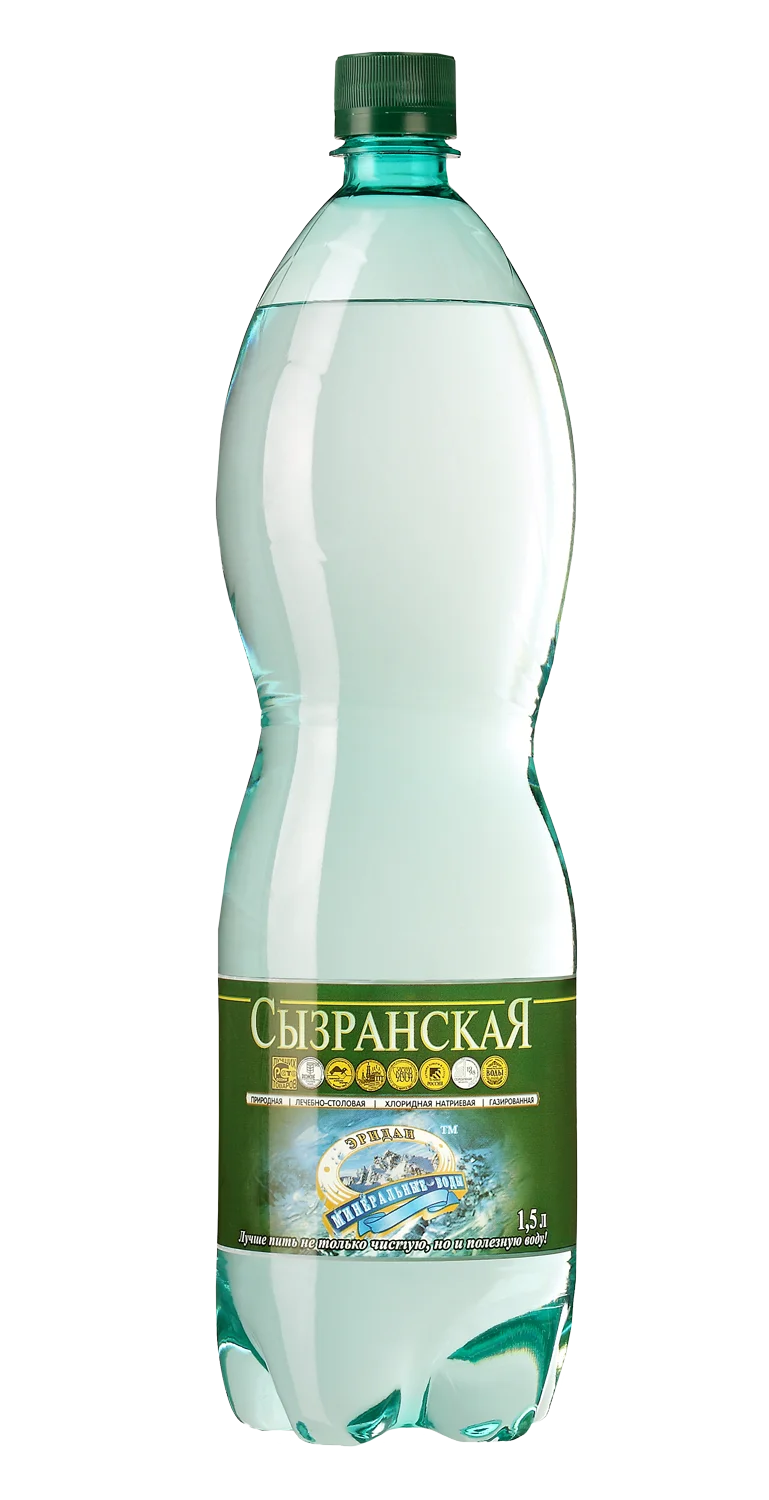 Svetlogorsk Natural Mineral Water Bottle Clipart Design with Soft Green Palette