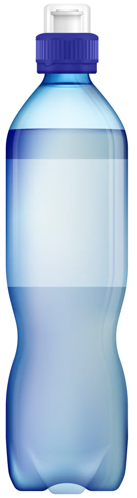 Transparent Blue Plastic Water Bottle Clipart with Sleek Ergonomic Design