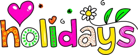Whimsical and Cheerful Holidays Cartoon Clipart with Playful Typography